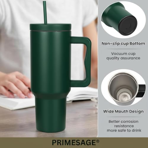 Image of PRIMESAGE Tumbler with Straw Sipper Water Bottle for Adults Sipper Tumbler Bottle Insulated | 1200ml Green