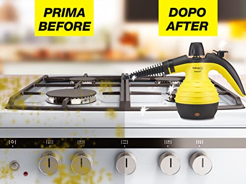 BEPER 50.700 Limpiador a Vapor, Limpiador de Vapor desinfectante , Caldera de Aluminio de 350 ml, Botón de Vapor Continuo, Presión 3.2 bar, 30 g/min, Cable de 3 M, Amarillo y Negro - imagen 6