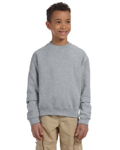 Jerzees Youth Fleece Crew Sweatshirt, Oxford, X-Large2