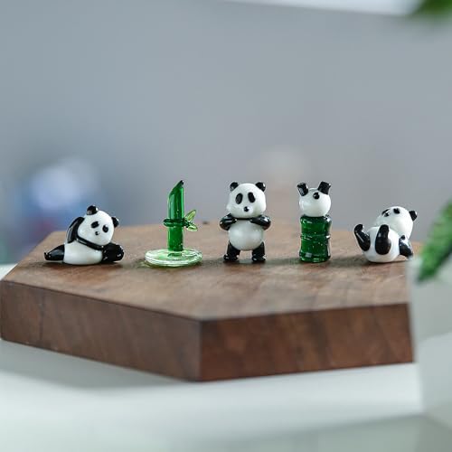 Mollytek 5PCS Mini Hand Blown Glass Figurines Collectibles Miniature Hand