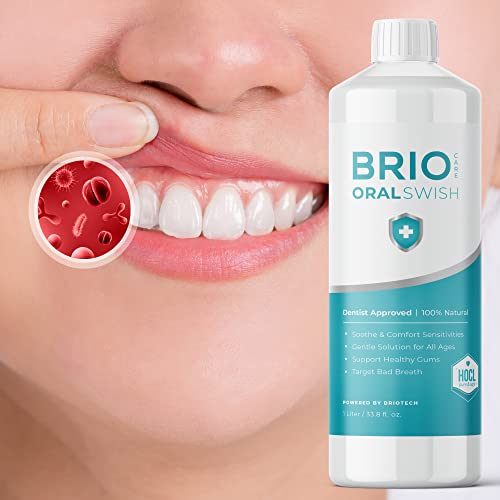 Briocare Oral Swish, Natural & Vegan Oral Care, Gentle Hygiene Mouthwash Rinse, Fight Bad Breath, Plaque & Cause Of Gum Disease, Support Tender Gums, Alcohol Free, Pure Hypochlorous Hocl By Briotech #TOP3