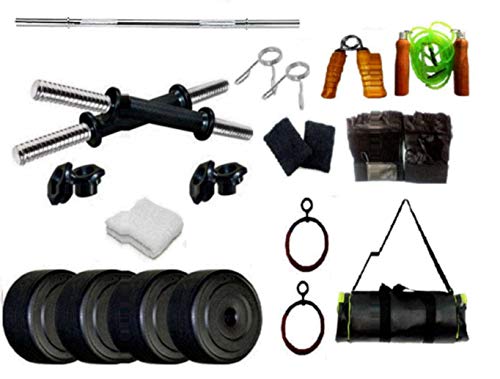 Health Fit India HFI_DMB_3S_GSWHBRT_46 Home Gym 46Kg with 6 Accessories (Multicolor)
