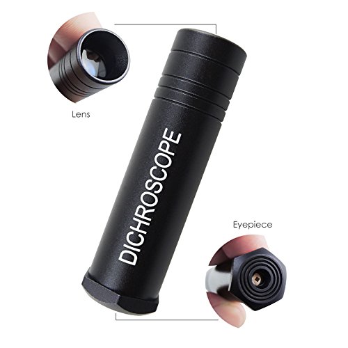 Dichroscope calcite optique de 15mm de diametre avec corps metallique