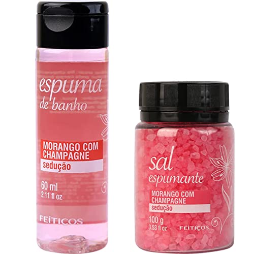 Kit Espuma E Sais De Banho Morango Com Champagne Sedução