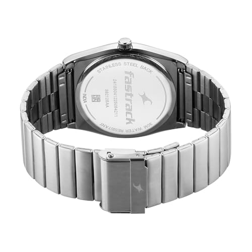 Image of Fastrack Stunners XI with Quartz Analog Green Dial Silver Stainless Steel Strap Watch for Men - 38212SM01