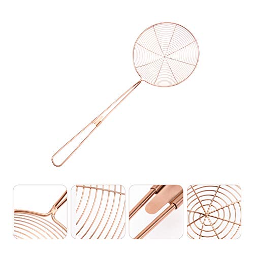 Colher de aço inoxidável Doitool com cabo longo de malha de metal coador de alimentos de cozinha par
