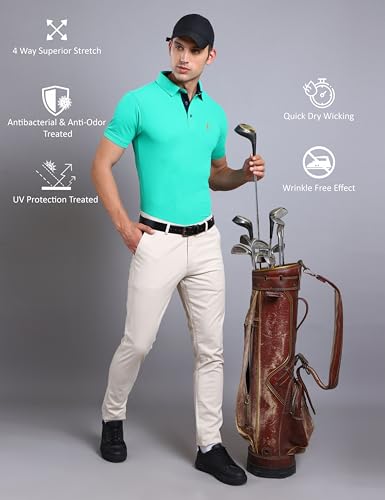 Image of STELLERS Men's Premium Regular Fit Polo T-Shirt's |Feather Touch Feel | Odour Resistant| Anti-Static| Wrinkle Free | Quick Dry | Stretchable | Lightweight | Sweat-Proof