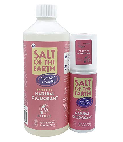Salt of The Earth Lavender & Vanilla Deodorant Refill 500ml and Spray Deodorant 100ml