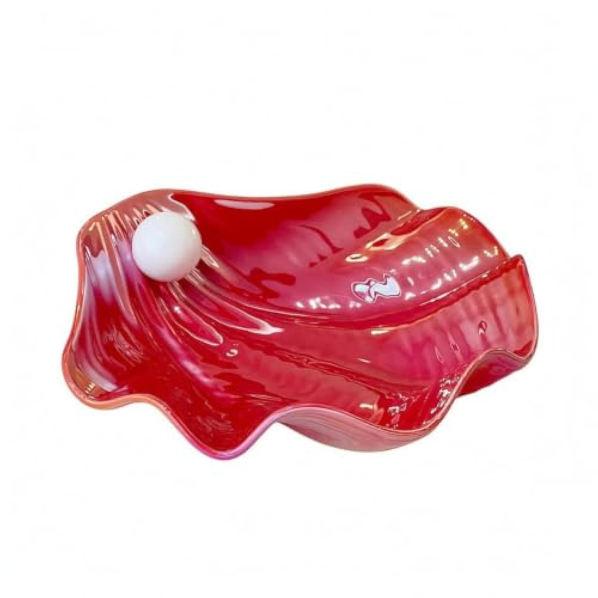 Glossy Ceramic Tray with Knob for Decorative Use