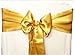 Gold Satin Wedding Chair Sash Bows (Set of 10)