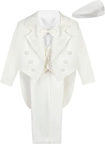 AJ DESIGN 1-4T Toddler Boy Tuxedo with Tails Wedding Baptism Christmas Outfits