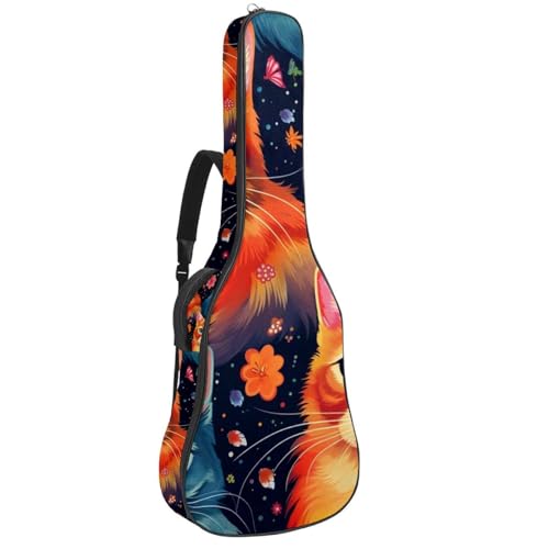 Housse de guitare acoustique multicolore étanche à poches multiples