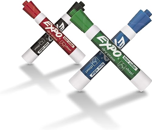 Image of EXPO 80174 Low Odor Chisel Tip Dry Erase Marker Pack, 48 Assorted Color Assortments, Ideal for Non-Porous Surfaces, School Classroom Pack