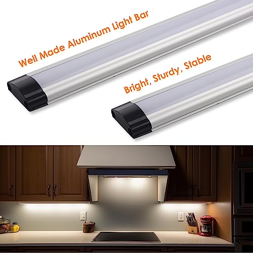 Lvyinyin Under Cabinet Led Light Bar 12Inch, Single Counter Light For Kitchen Shelf Cupboard, Display Cases Back Lighting, Closet Light, 120V Wall Plug In, On Off Switch, 2 Light Bars, Daylight #TOP2