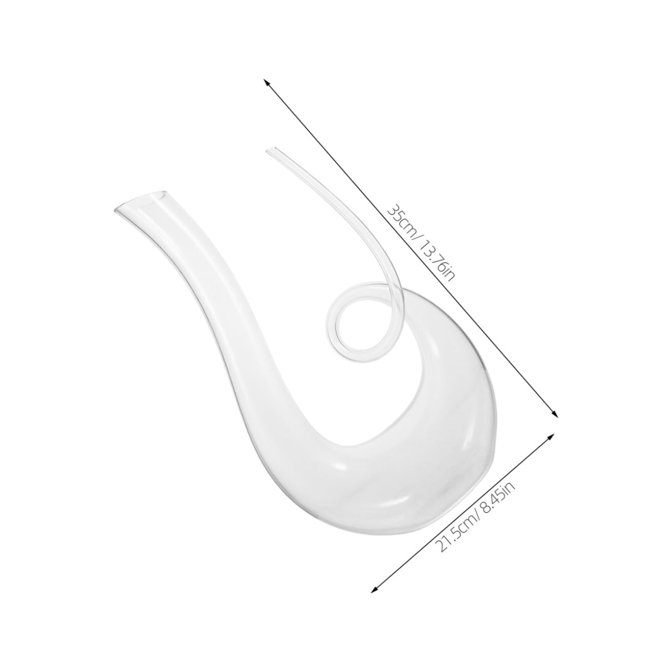 NUOBESTY Decanter per Vino in Cristallo Trasparente 1300Ml Piccola Caraffa di Vetro Design Semplice e Maneggevole Accessori per Vino Adatti a Ristoranti Bar e Uso Domestico