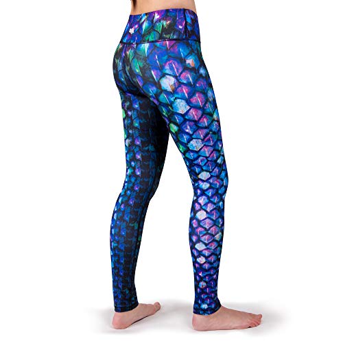 Fin Fun Girls And Kids Mermaid Athletic Leggings For Running And Swimming - Ice Dragon - X-Large #TOP1