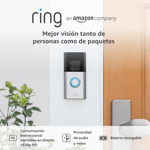 Videotimbre inalámbrico con cámara 1536p para evitar robos de paquetes en la entrada