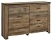 Ashley Furniture Signature Design - Trinell Dresser - Casual - 6 Drawers - Rustic Brown Finish - Nailhead Accents - Antiqued Bronze Hardware