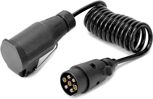 Trailer 7Pin Connector Cable 13Pin 2M Connector Cable for Trailer 12V 7-Pin Male to 13-Pin Female Adapter Connector Cable for Trailer Light Boards 7-13-Pin Tensile Belt Cable for Motorhome Truck RV