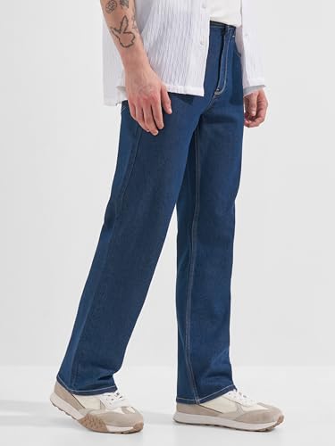 Image of Highlander Men Men's Straight Relaxed Fit Jeans | Stretchable | Everyday Comfort & Style| Jeans for Man|Premium Cotton Blend