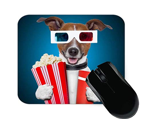 Preisvergleich Produktbild Mousepad-Hund mit Popcorn und Schutzbrille tragen lustiges Mauspad