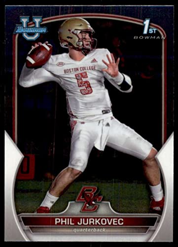 2022 Bowman Chrome University Football #35 Phil Jurkovec Boston College Eagles Officially Licensed Collegiate Trading Card by Topps (Stock Photo Shown, Card in Near Mint to Mint Condition)