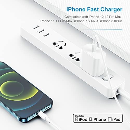 2Pack Apple Certified iPhone Charger Fast Charging, PD USB C Wall Charger Block with Type C to Lightning Cable 6ft Compatible with iPhone 14/14 Plus/13 Pro Max/12/12 Pro/11/iPad - 2