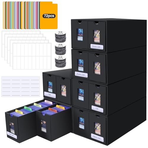 Sammelkarten Box für 11000+ Karten,Top Loaders Box für 2000+ 3" x 4" 35PT Toploaders,Trading Card Storage Box für Commander Display, Karten Deck Box mit 72 Kartentrenner,Card Box für TCG,MTG,PTCG