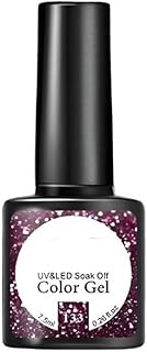 Reflective Burgundy Glitter Gel Polish 7.5ml, Deep Red Sparkle UV Gel for Nails, High-Shine Shimmer Color, Soak Off Nail Polish for Salon & Home Manicures – Shade 133