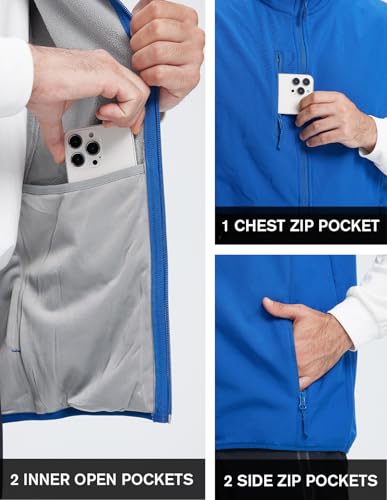 Image of fit space Men's Lightweight Vest Softshell Sleeveless Windproof Jacket with Zipper Pcoket Cycling Travel Hiking Running Golf