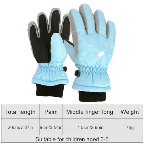 Guantes para niños de esquí impermeables con dibujos animados 6