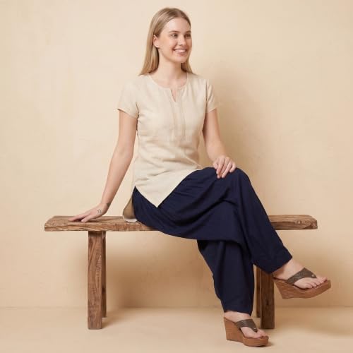 Image of FASHION GALLERY Women's Rayon Relaxed Fit Patiala Salwar with Full Length Drawstring Closure Type and Flexible Waist | Patiala Pant for Woman Free Size Fit Upto XXL