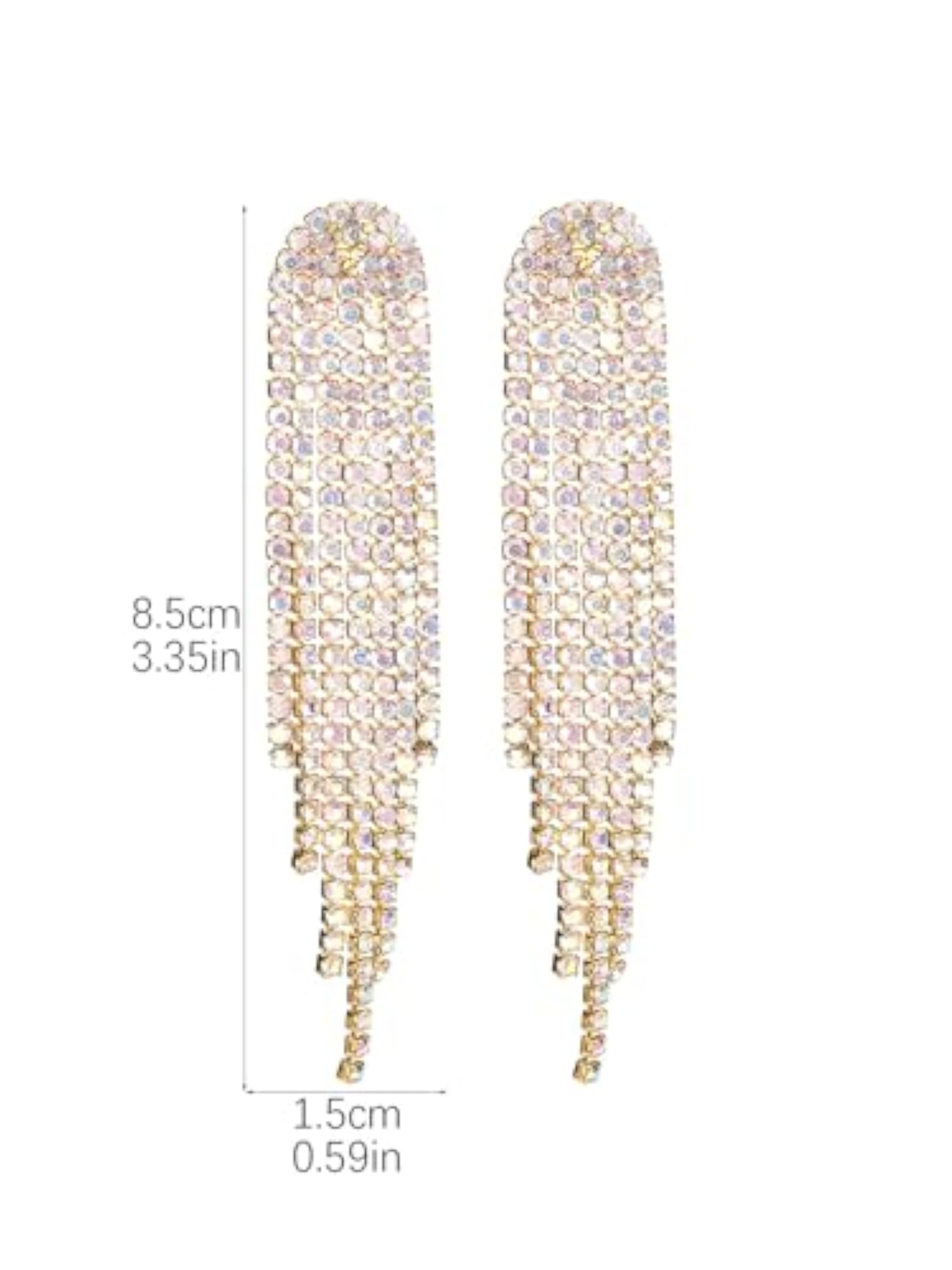 Women's Rhinestone Chandelier Dangle Earrings, Premium Design