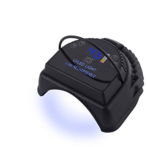 Cordless Gel Lamp 64W Rechargeable UV Led Gel Nail Lamp Gel Machine Wireless Cordless Led Nail Lamp UV Led Nail Light for Gel Nails(Black)