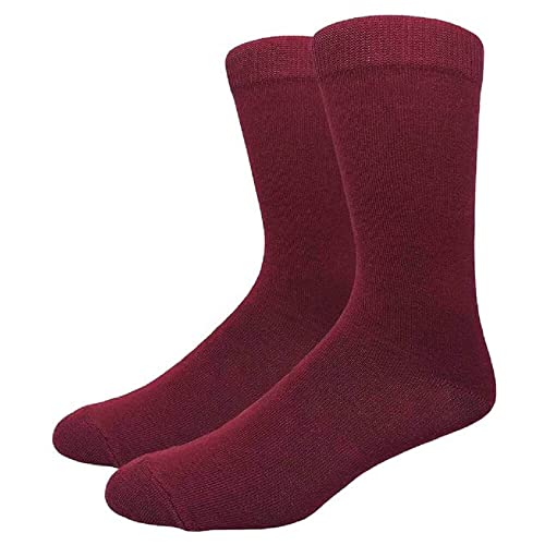 COUVER Unisex Classic Cotton Solid Plain Crew Dress Socks, One Size 8-13, 1 Pair