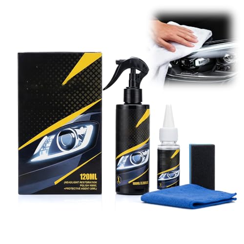 Ceramic Car Headlight Restoration Kit, 2026 Upgraded Headlight Cleaner and