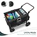 W4 Luxe Stroller Wagon (4 Seater) - Collapsible Wagon Stroller with Seats with Magnetic Buckle 5-Point Harnesses and Sun Canopy, Black