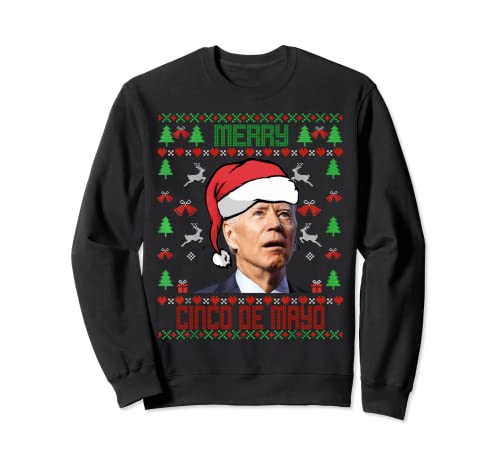 Jersey navideño feo de Santa Joe Biden Merry cinco de mayo Sudadera
