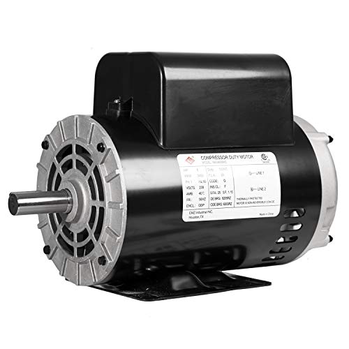 5 HP Compressor Duty Electric Motor 230V 1 Phase 56HZ Frame 7/8" Shaft 3450 RPM #1