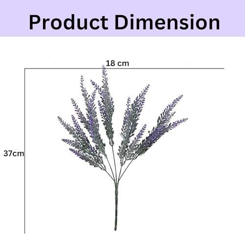 Image of CURATED CART Artificial Lavender Flowers Faux Plants for Vase Pot Home Decor Wedding Kitchen Garden Centerpieces Purple Lavender for Living Room Balcony Office Indoor Outdoor Decorations, 2 PCS