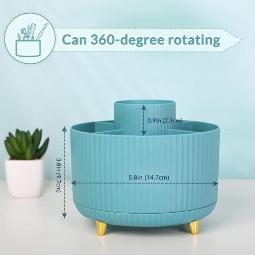 SKYDUE 360 Degree Rotating Desk Organizer, Blue by SKYDUE - Image 2