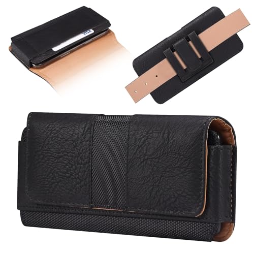 YRDUKJFDJ Funda For teléfono móvil con Clip For cinturón Honor Magic V3/V2, Resistente Funda de Nailon y Cuero, Compatible con Galaxy Z Fold 5/4/3/2/1.(Svart)
