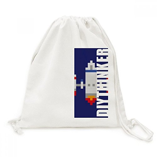 Sac à cordon pixel espace et fusée univers pour le voyage
