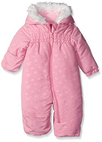 Weatherproof Baby Heart Print Hooded Pram, Begonia Pink, 3/6M