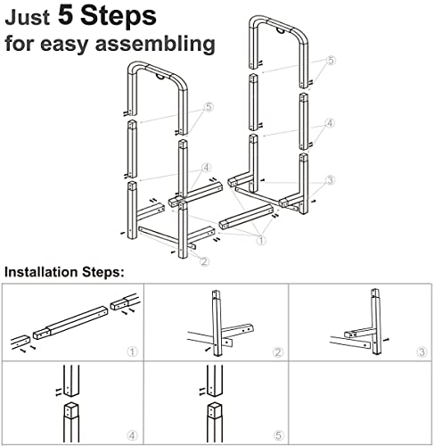 Artibear Firewood Rack Stand 2ft Heavy Duty Logs Holder for Outdoor Indoor Fireplace Metal Wood Pile Storage Stacker Organizer, Matte Black by Artibear - Image 7