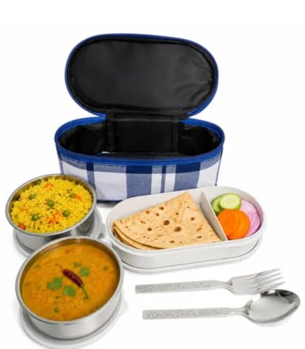 Image of Stainless Steel Lunch Box with Insulated Bag 3 Containers