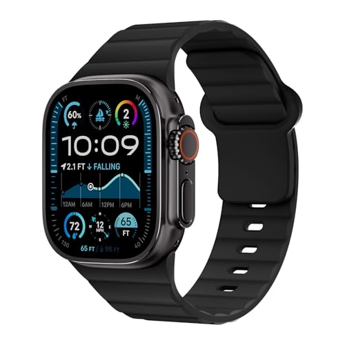 Sports Straps for Apple Watch Ultra/3/2 Strap 49mm 46mm 45mm 44mm 42mm 41mm 40mm 38mm iWatch Straps for Men Women,Waterproof Soft Silicone Band for Apple Watch Series 11 10 9 8 7 6 5 4 3 SE 3/2nd