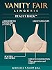 Vanity Fair Women's Full Figure Beauty Back Smoothing Bra, 4-Way Stretch Fabric, Lightly Lined Cups Up to H, Wirefree - Steele Blue, 38C