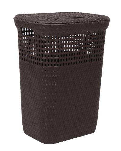 Dea Home Z439M035 Cesta Portabiancheria Rattan, 60 L, 42x33x58, Marrone