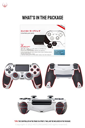 Hotline Games 2.0 Plus Controller Grip Compatible With Ps4 Dualshock 4 Controllers Grips Tape, Textured Soft Skin Kit, Pre-Cut, Easy To Apply, Sweat-Absorbent (For Handle Grips+Buttons+Triggers) #TOP5